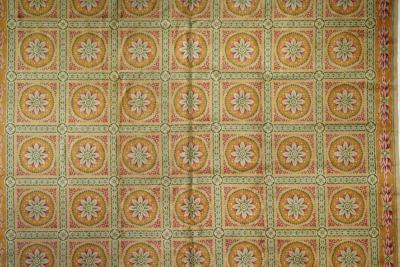 Antique European Savonnerie Rug 13 5 x 13 5 