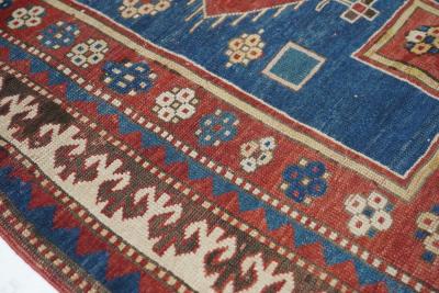 Antique Fachralo Kazak Rug 3 4 x 3 9 