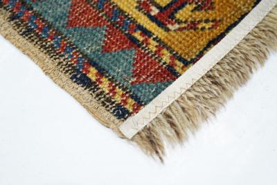 Antique Fakhralou Kazak Rug 3 0 x 4 10 