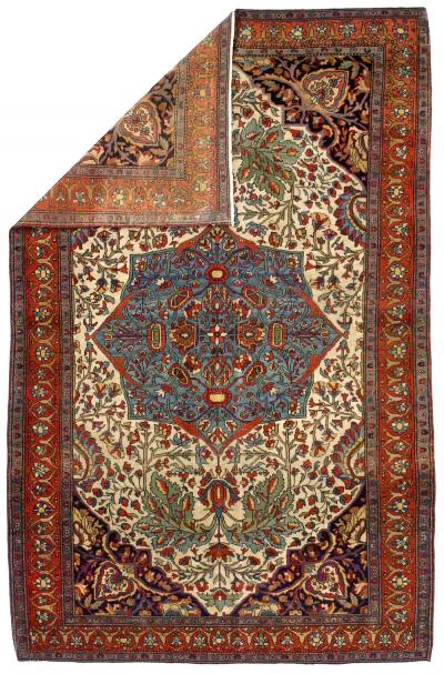 Antique Farahan Sarouk Rug 4 3 x 6 7 