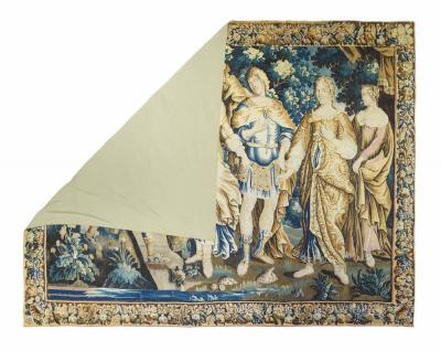Antique Fiine French Tapestry 9 1 x 12 4 