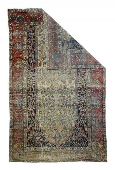 Antique Fine Mohtasham Kashan Rug 55 x 88 