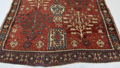 Antique Fine Very Rare Tree Kazak Rug 5 6 x 6 11 