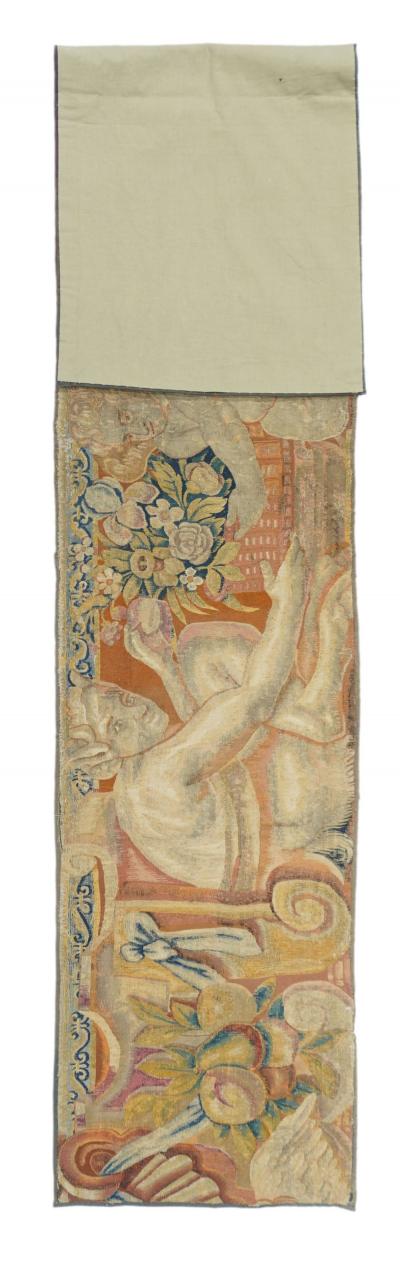 Antique Flemish Tapestry Panel 1 7 x 8 3 