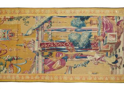 Antique French Panel Tapestry 3 11 x 7 8 