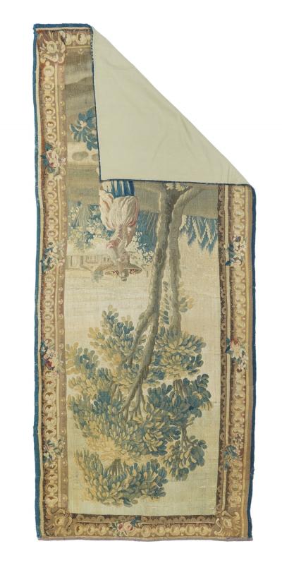 Antique French Panel Tapestry 3 8 x 8 10 