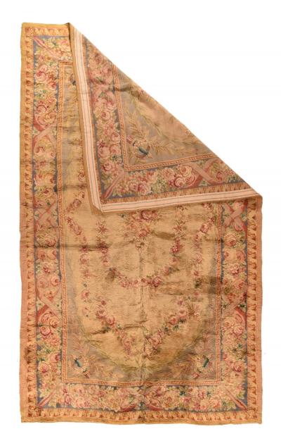 Antique French Savonnerie Rug 9 9 x 16 0 