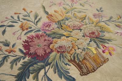 Antique French tapestry seat cover Circa 1890 one of pair 24 x 28