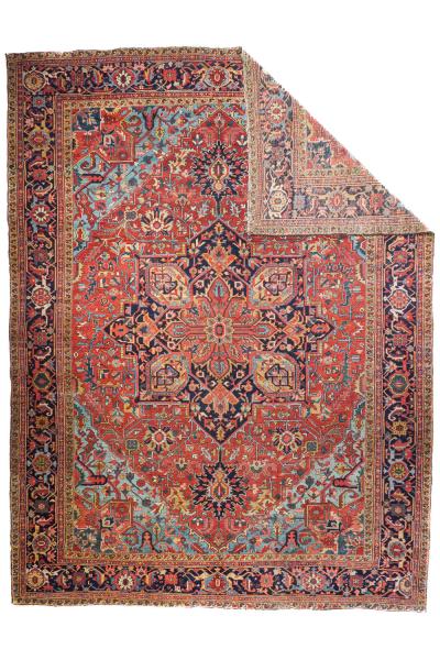 Antique Heriz Rug 12 0 x 15 6 