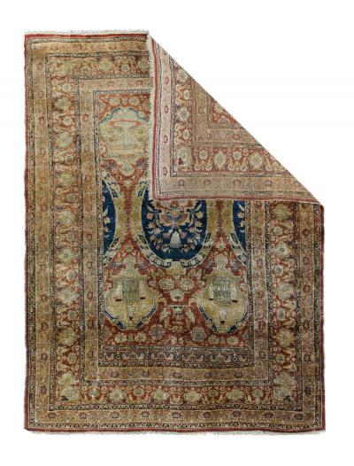 Antique Heriz Rug 4 7 x 6 1 