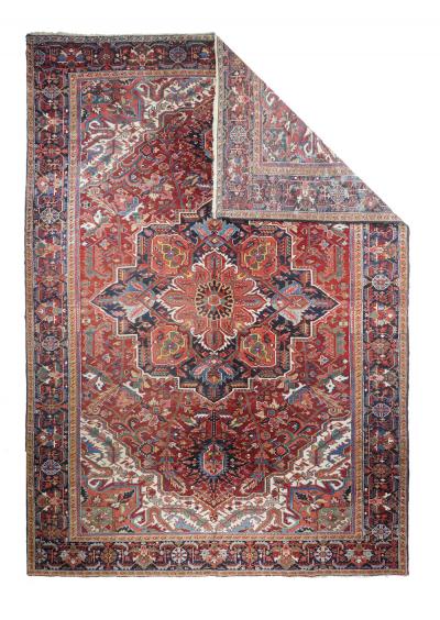 Antique Heriz Rug 9 6 x 13 5 
