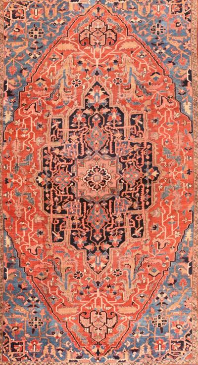 Antique Heriz Serapi Rug 11 7 x 18 5 