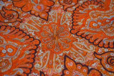 Antique Indian Textile Paisley Shall Left Middle Part Missing 52 x 101