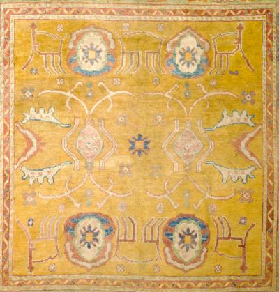 Antique Irish Donegal Rug 9 5 x 9 5 