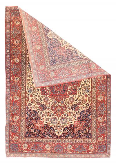 Antique Isfahan Rug 4 8 x 7 2 