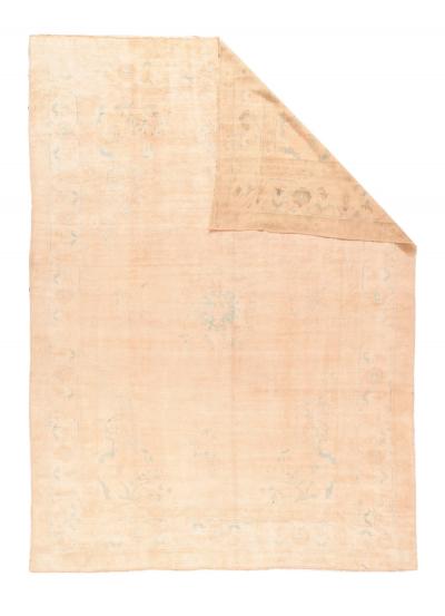 Antique Ivory Oushak Rug 9 0 x 12 2 