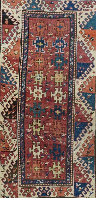 Antique Kazak Borcholo Rug 4 7 x 8 0 