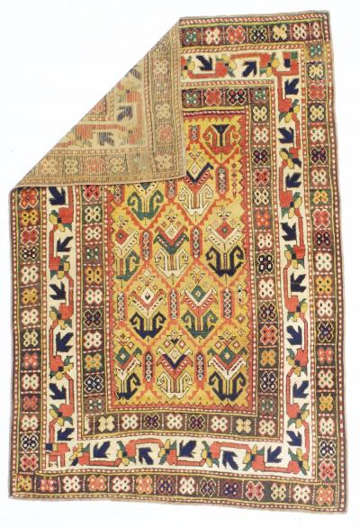Antique Kazak Ganjeh Rug 41 x 60 
