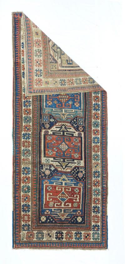 Antique Kazak Rug 3 1 x 7 7 