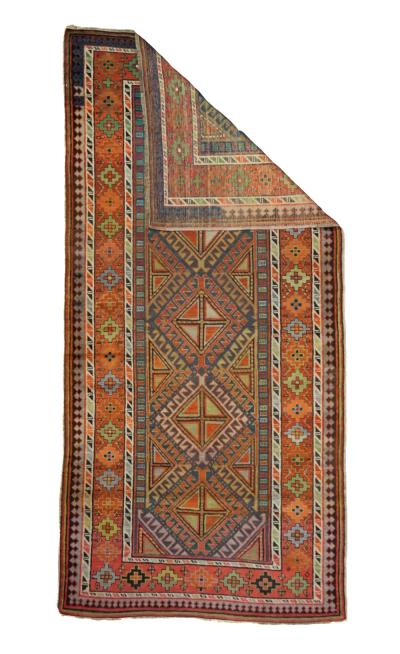 Antique Kazak Rug 3 11 x 8 1 