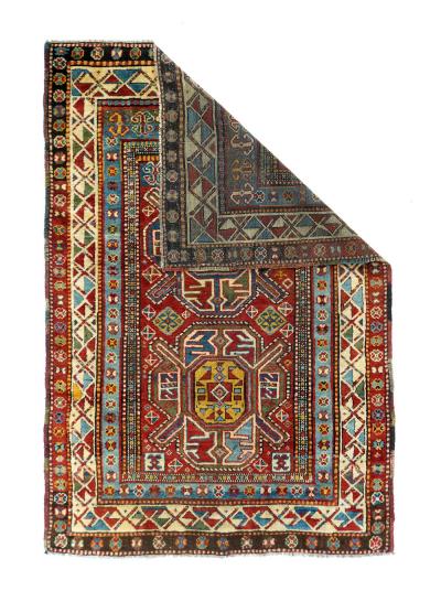 Antique Kazak Rug 4 0 x 5 10 