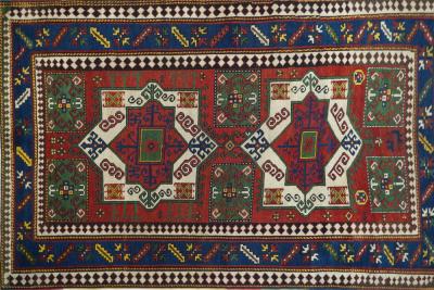 Antique Kazak Rug 4 9 x 7 4 