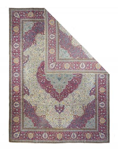 Antique Kerman Rug 9 1 x 12 0 