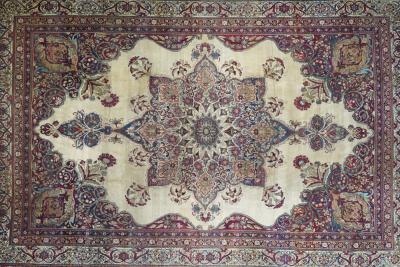 Antique Kerman Rug 9 8 x 14 6 