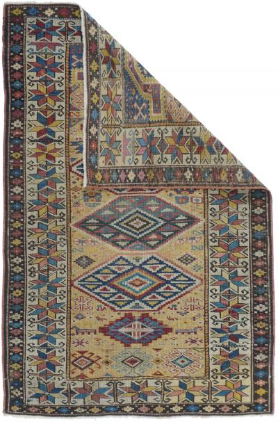 Antique Kuba Rug 3 2 x 4 9 