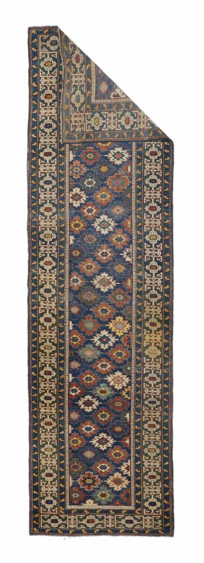 Antique Kuba Rug 3 4 x 11 10 