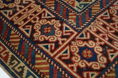 Antique Kuba Rug 3 7 x 8 3 