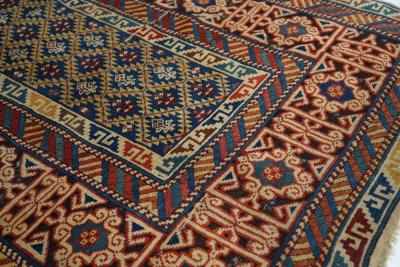 Antique Kuba Rug 3 7 x 8 3 