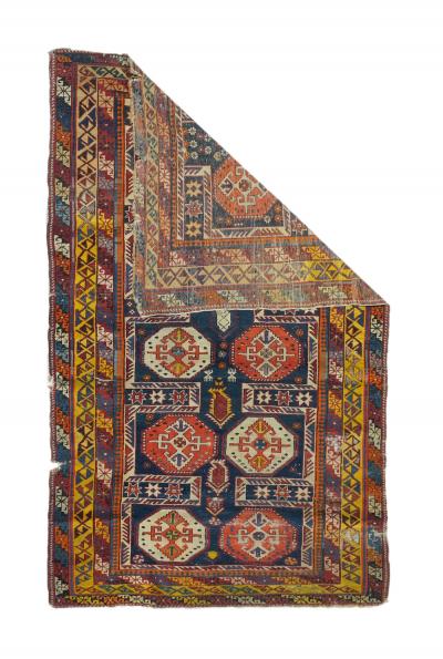 Antique Kuba Rug 3 9 x 6 3 