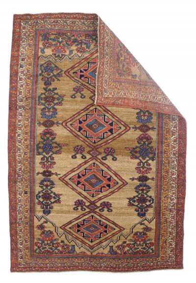 Antique Kurdish Bidjar Rug 4 1 x 5 11 