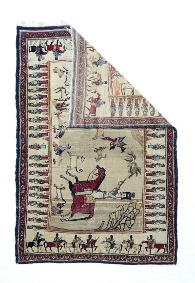 Antique Lavar Kerman Rug 3 8 x 5 10 