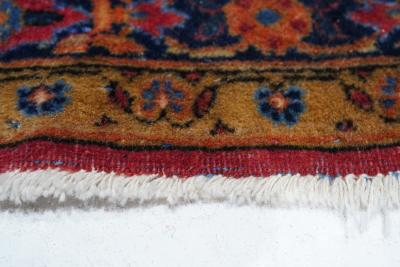 Antique Manchester Wool Kashan Runner 1 10 x 9 11 