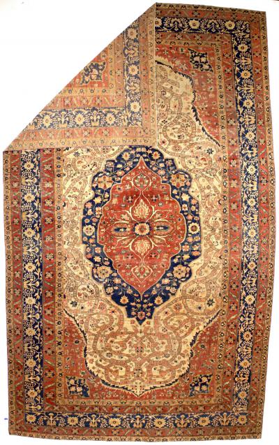 Antique Mohtasham Kashan Area Rug 10 2 x 17 0 