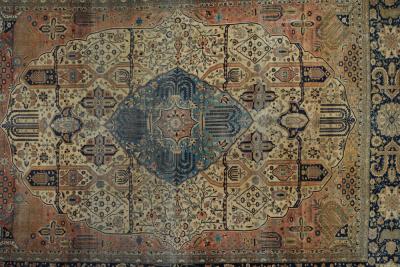 Antique Mohtasham Kashan Rug 10 1 x 13 1 