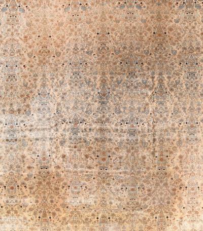 Antique Mohtasham Kashan Rug 13 0 x 14 0 