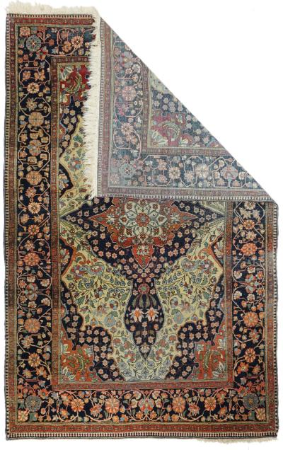 Antique Mohtasham Kashan Rug 4 1 x 6 8 