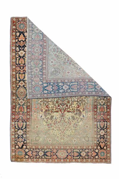 Antique Mohtasham Kashan Rug 4 4 x 6 11 