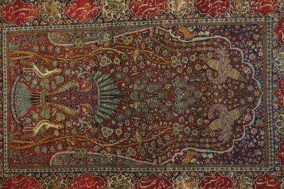 Antique Mohtasham Kashan Rug 4 6 x 6 10 