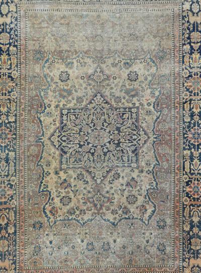 Antique Mohtasham Kashan Rug 4 6 x 6 8 