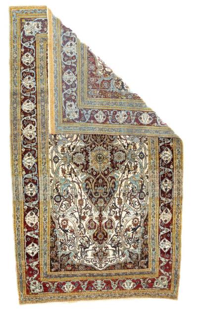 Antique Mohtasham Kashan Rug 4 9 x 8 1 