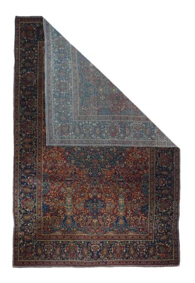 Antique Mohtasham Kashan Rug 42 x 67