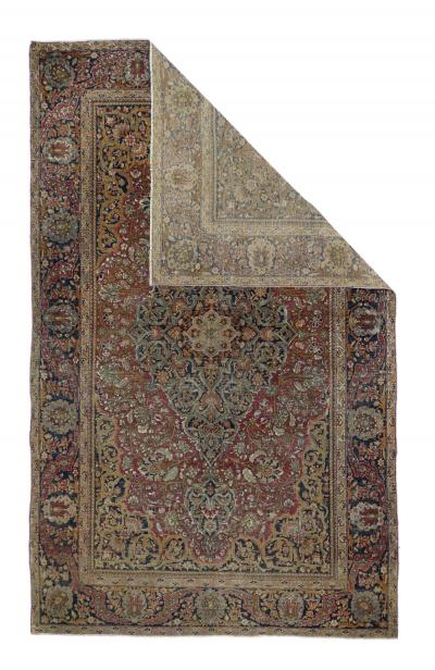 Antique Mohtasham Kashan Rug 42 x 69