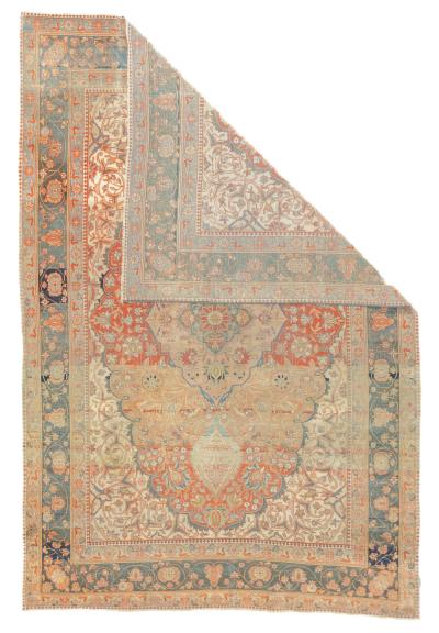 Antique Mohtasham Kashan Rug 44 x 65