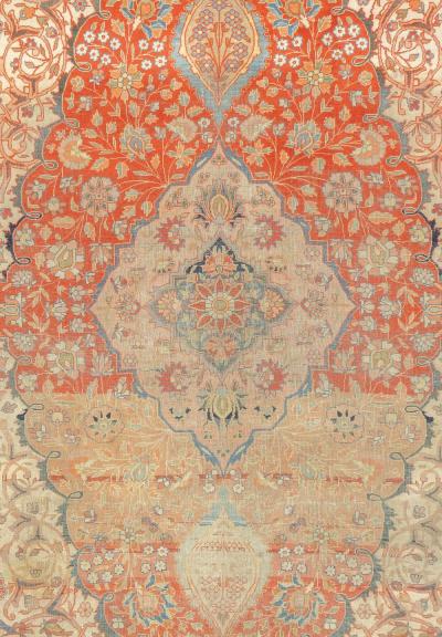 Antique Mohtasham Kashan Rug 44 x 65