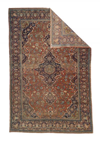 Antique Mohtasham Kashan Rug 44 x 69 