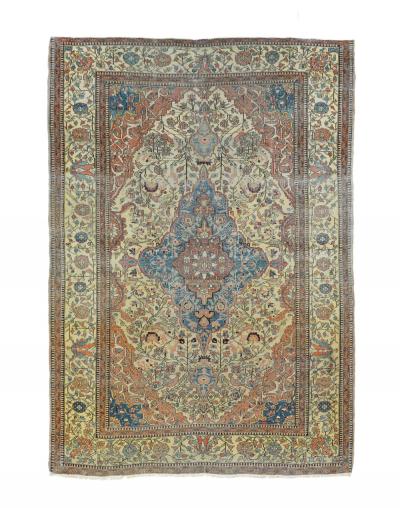 Antique Mohtasham Kashan Rug 46 x 64